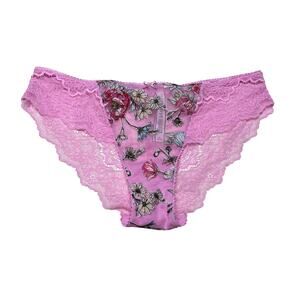 Victoria's Secret Dream Angels Floral Embroidery Lilac Chiffon Cheekini Medium